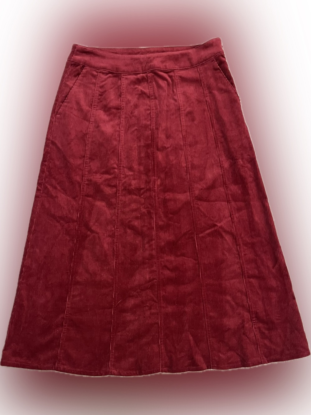 Universal Thread Silent Night Red Corduroy Midi Skirt XS